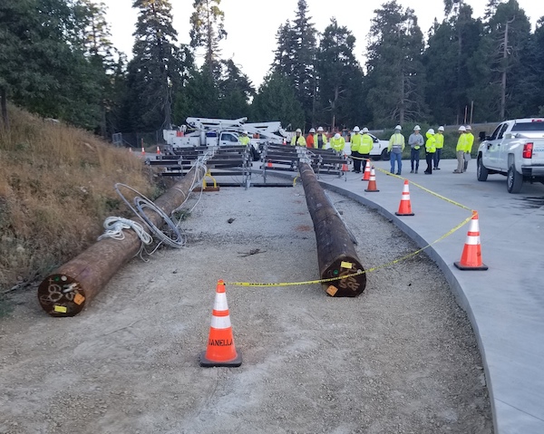 Infrastructure project team coordinating utility installation work